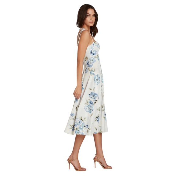 Willow Raissa Fit & Flare Floral Bustier Midi Dress Size Large - Picture 3 of 12